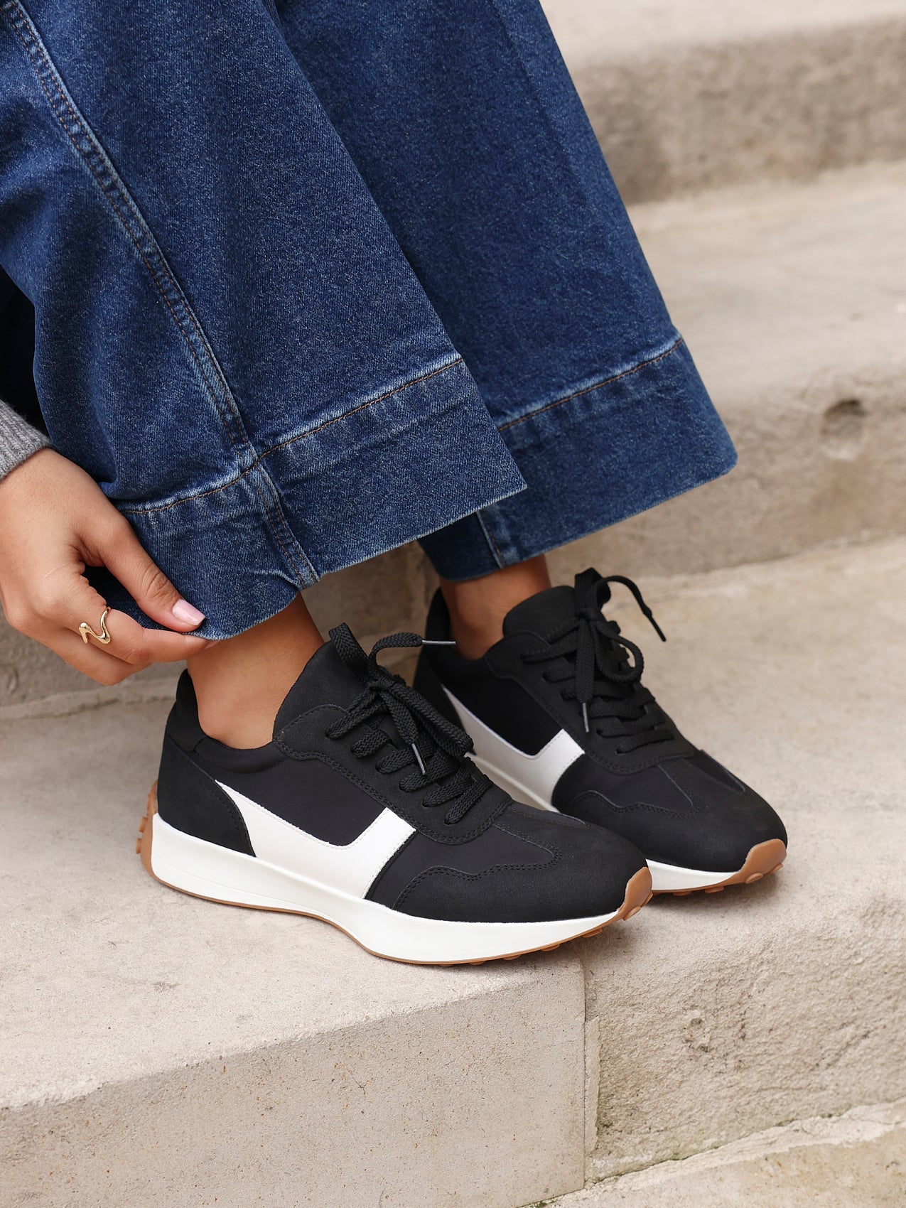 Hustle Black Suede Trainers