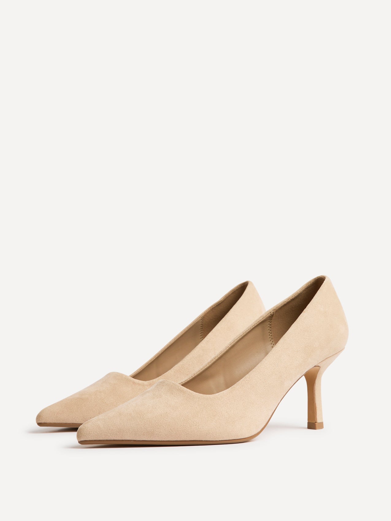 Aim Wide Fit Nude Faux Suede Court Heels