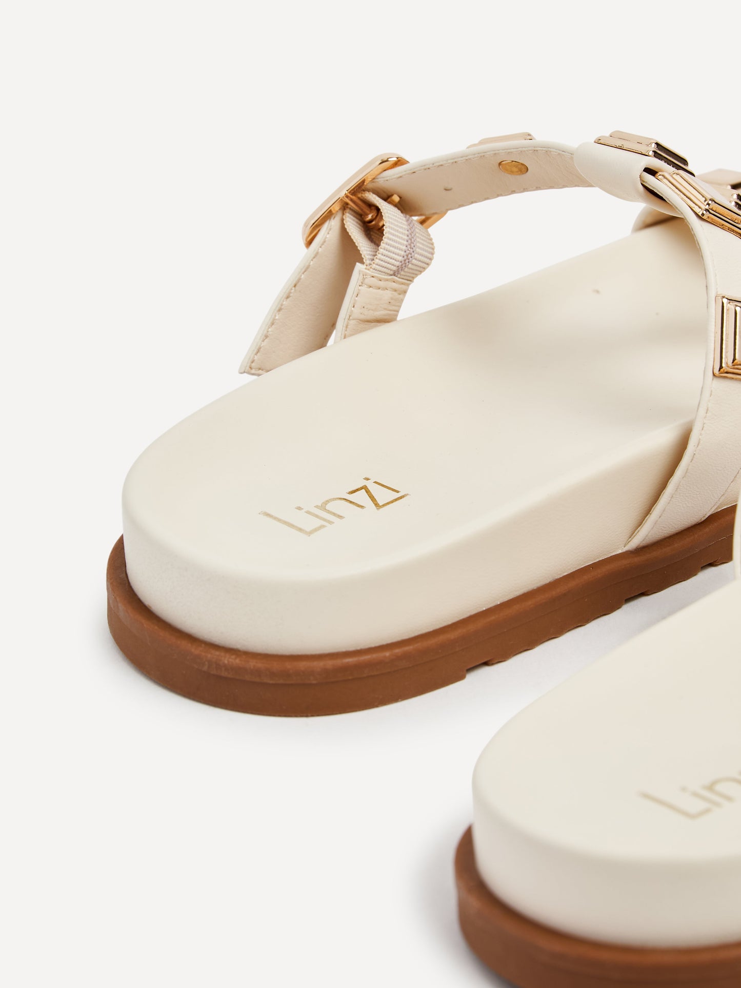 Alert Ivory Studded Slip On Sandals