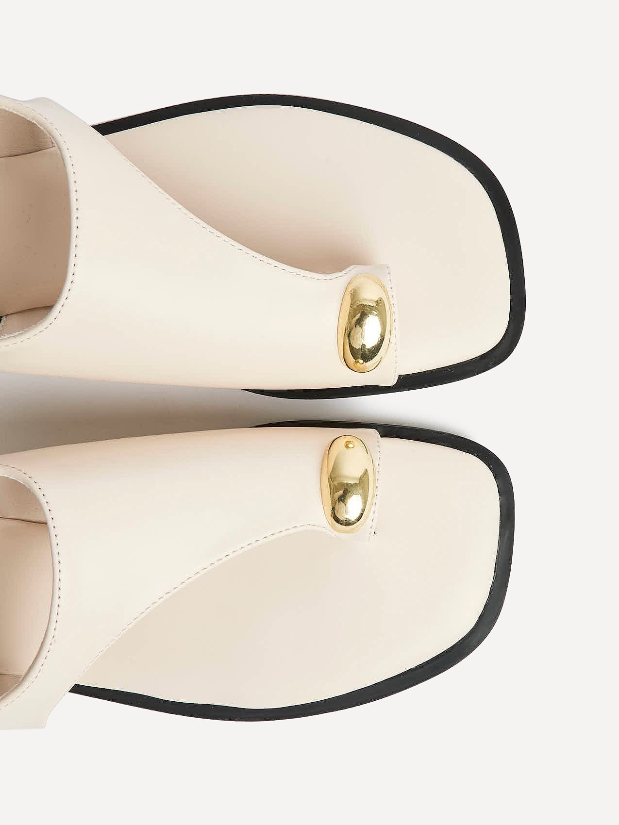 Alina Ivory Flat Sandals