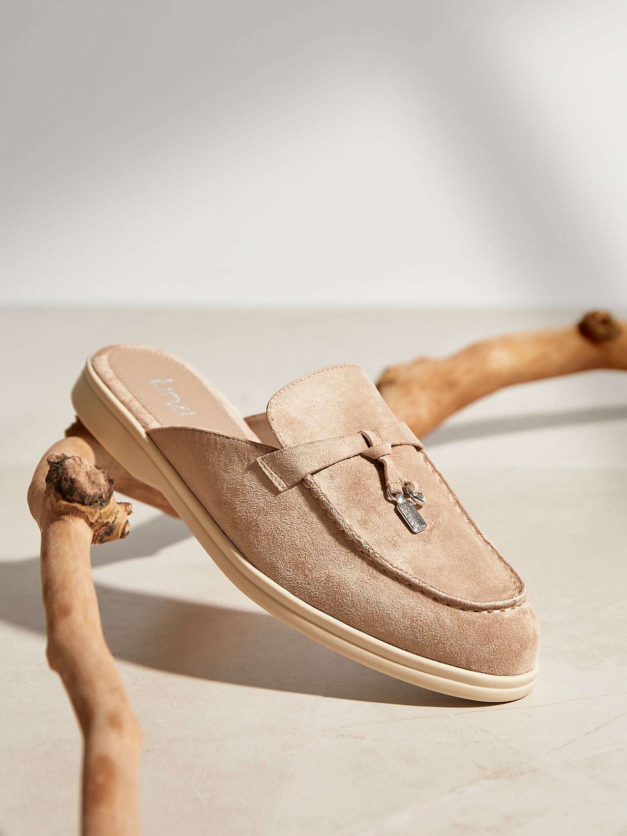 Alix Mocha Faux Suede Slip On Mules