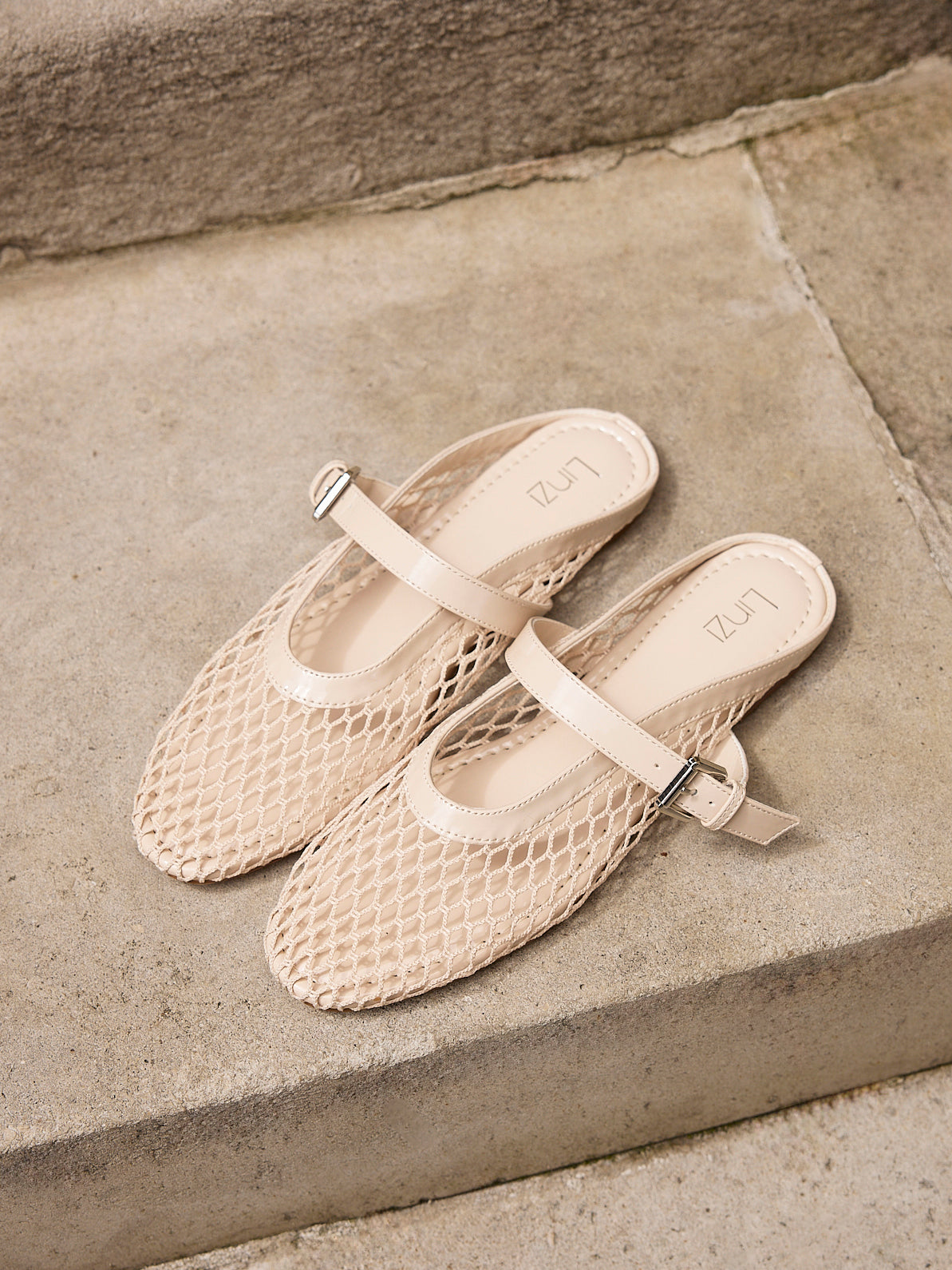Anessa Nude Mesh Mules