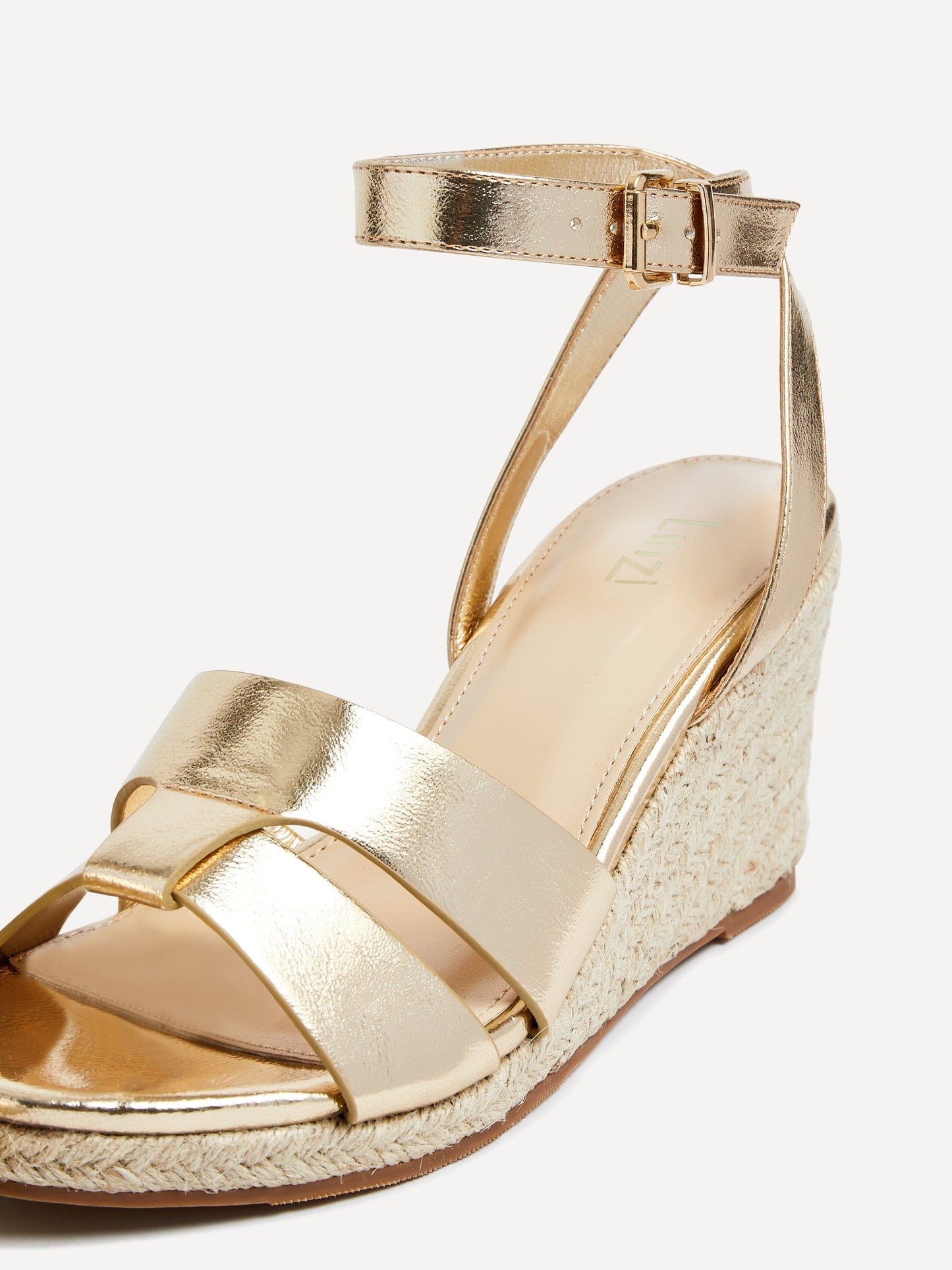 Bahia Gold Espadrille Wedge Sandals