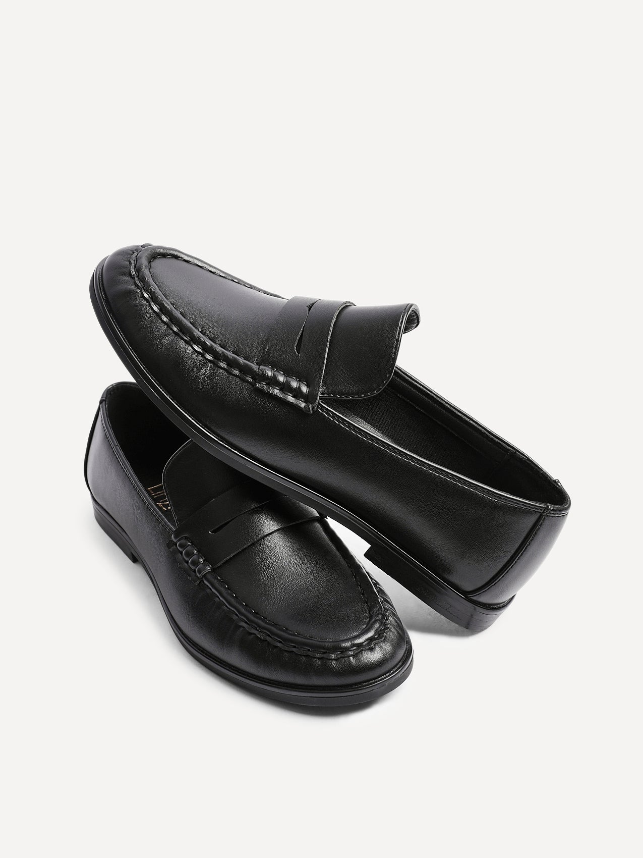 Belmont Black faux Leather Loafers
