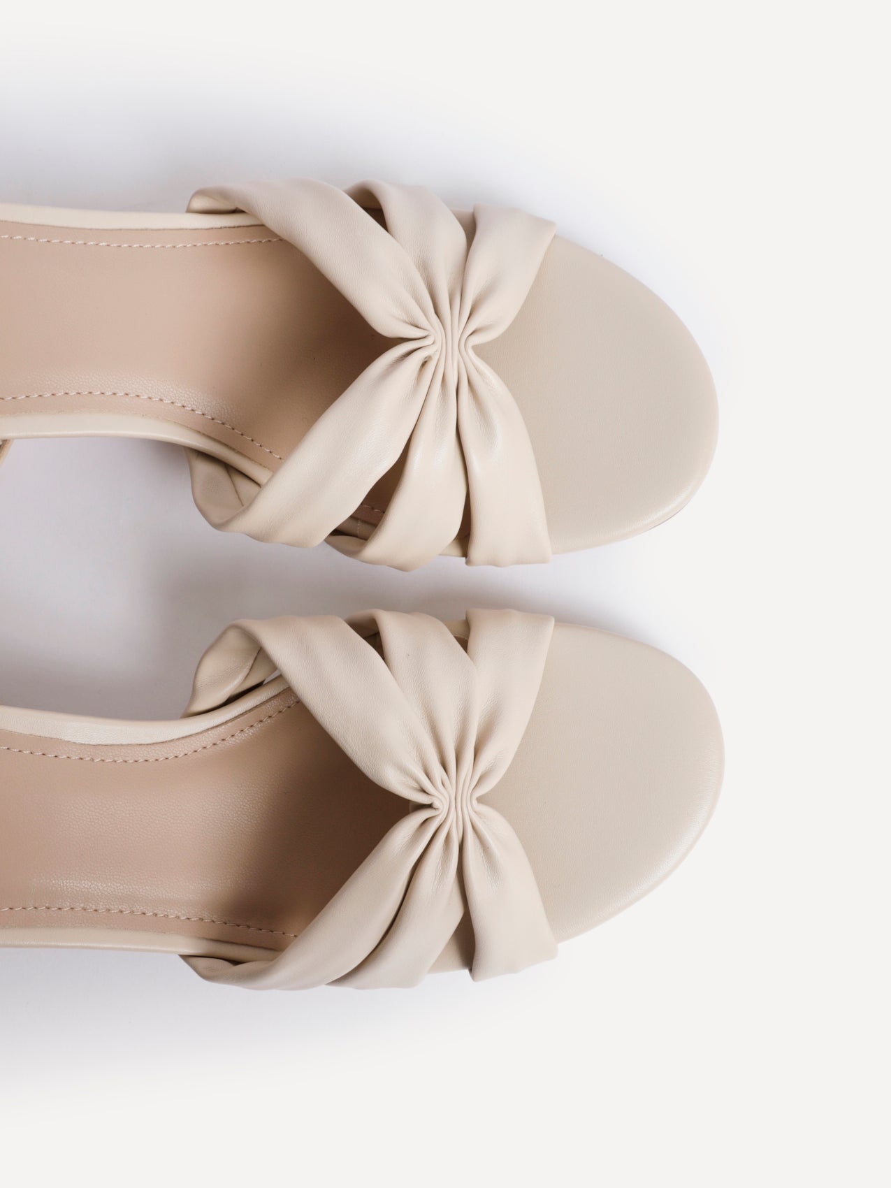 Broadway Nude Faux Leather Heeled Sandals