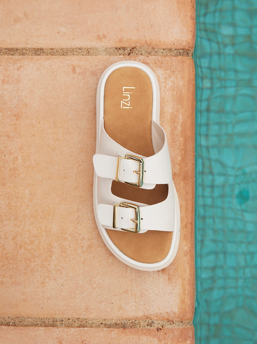 Capture Nude Double Buckle Flat Sandals