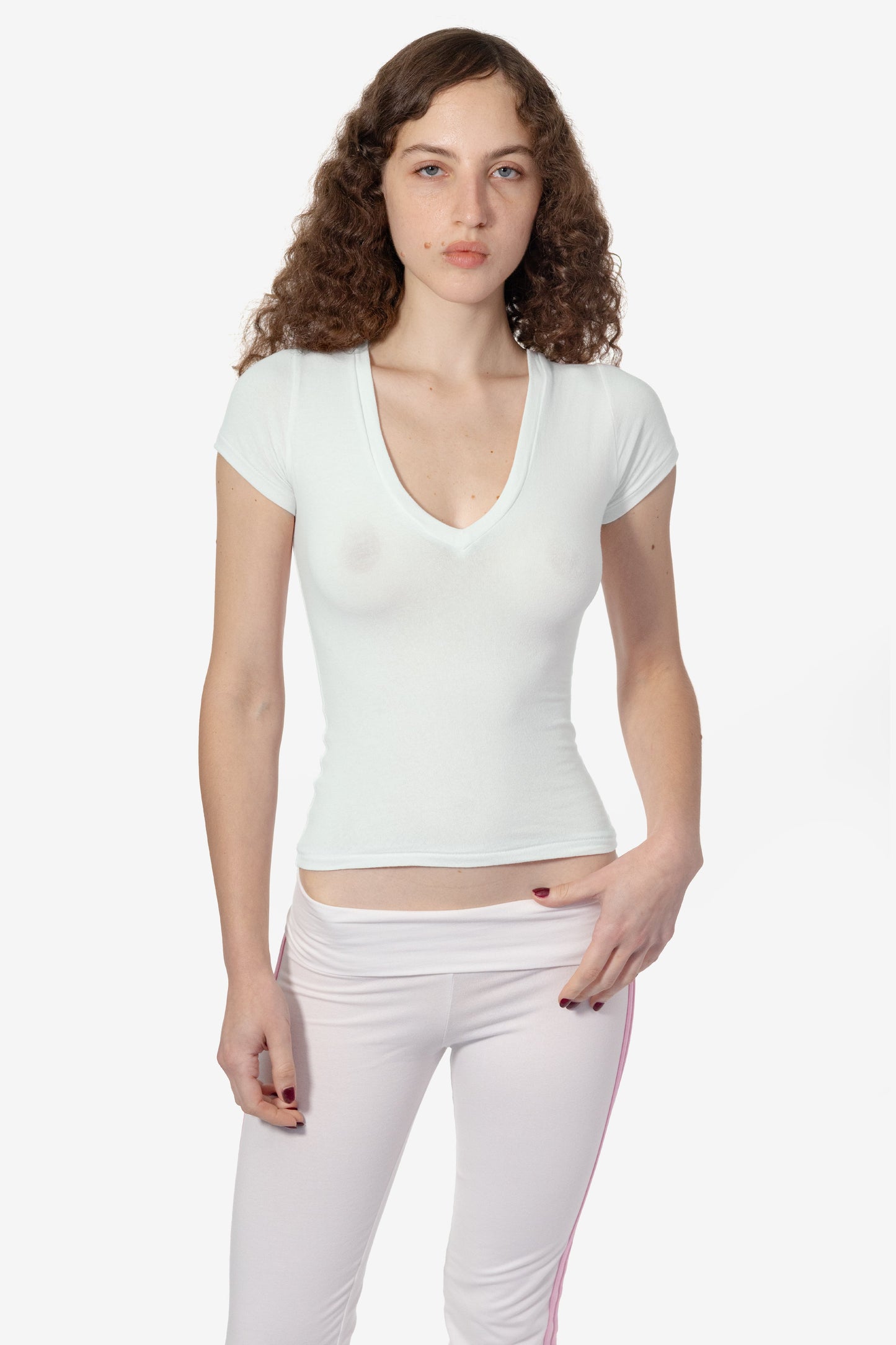 CC356 - Cheesecloth Fitted V-Neck T-Shirt