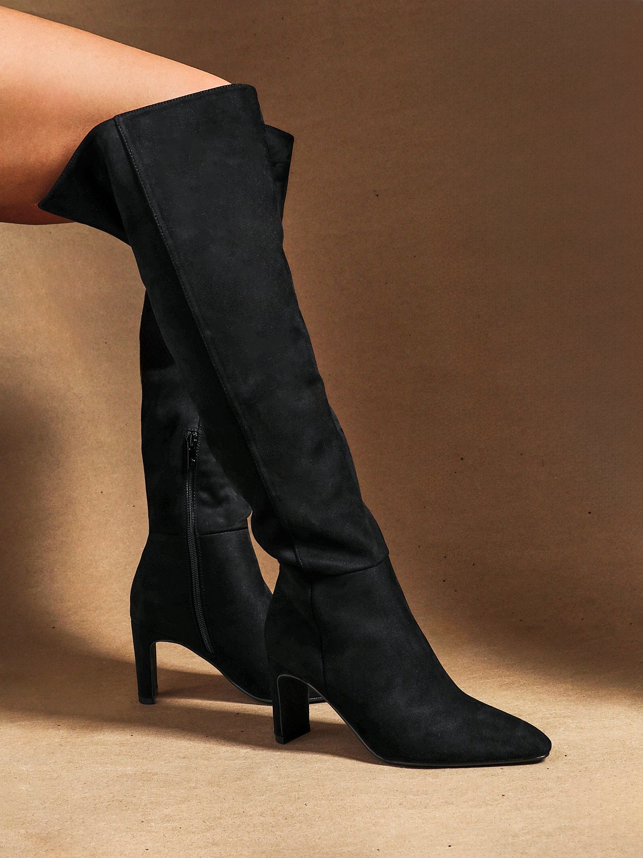 Demand Black Long Heeled Boots