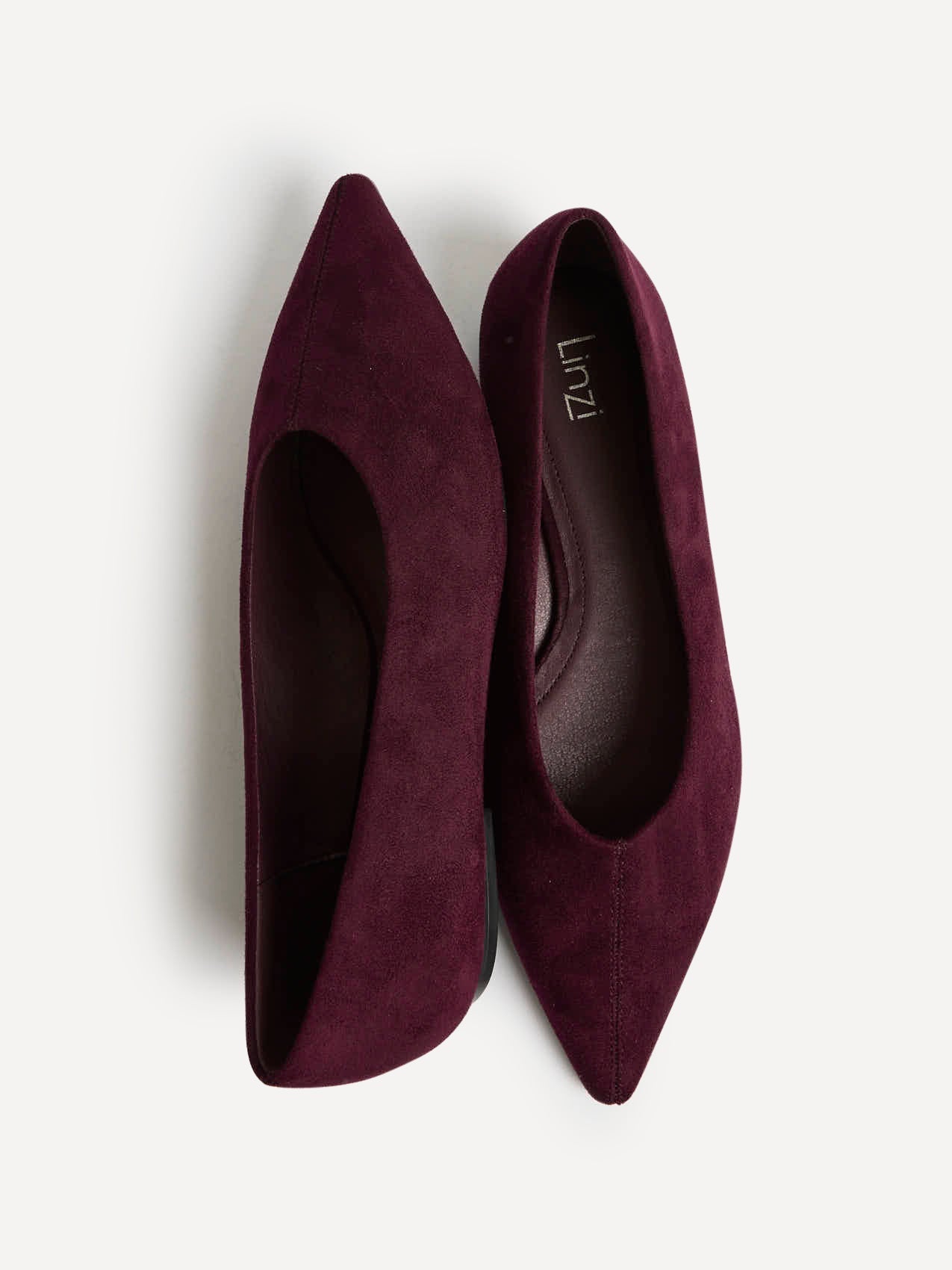Direct Burgundy Pointed Toe Ballet Flats