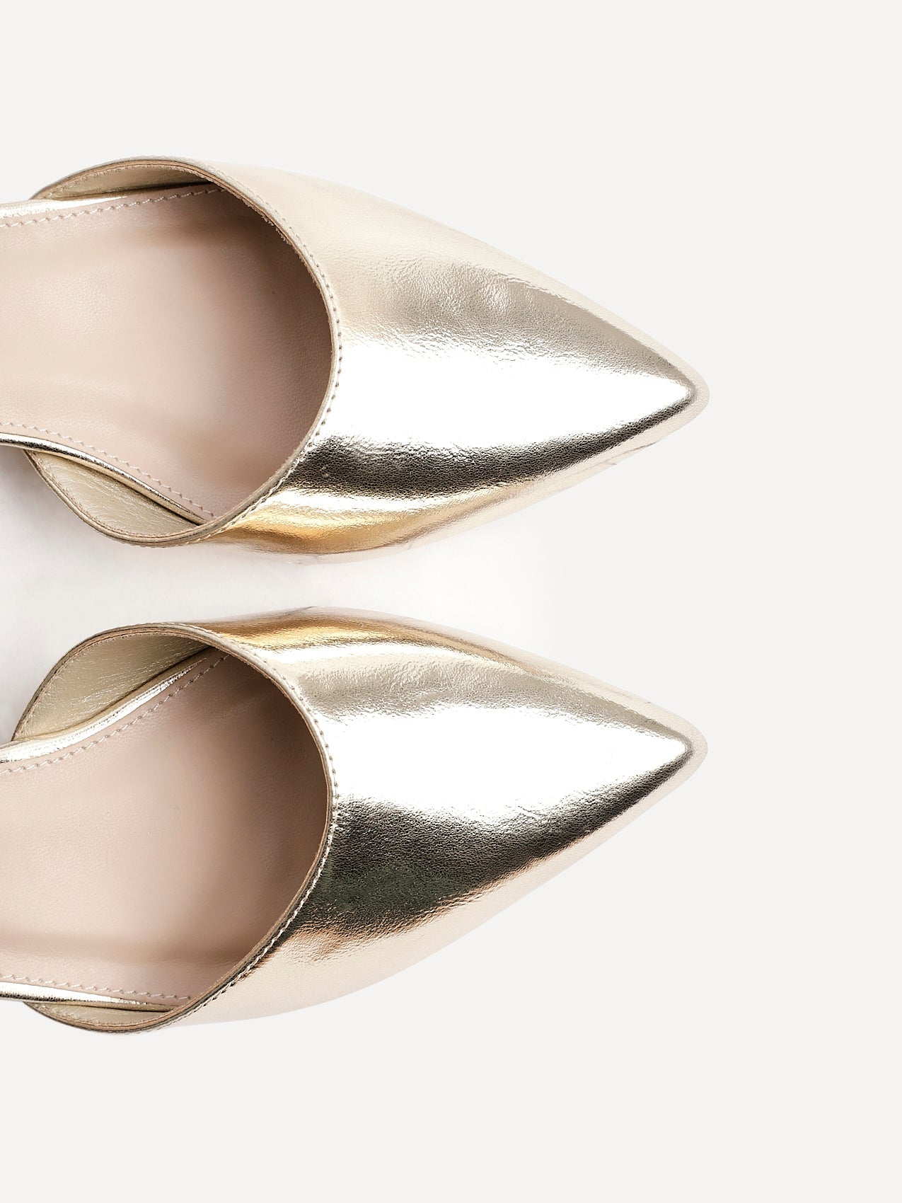 Dolly Wide Fit Gold Faux Leather Low Court Heels