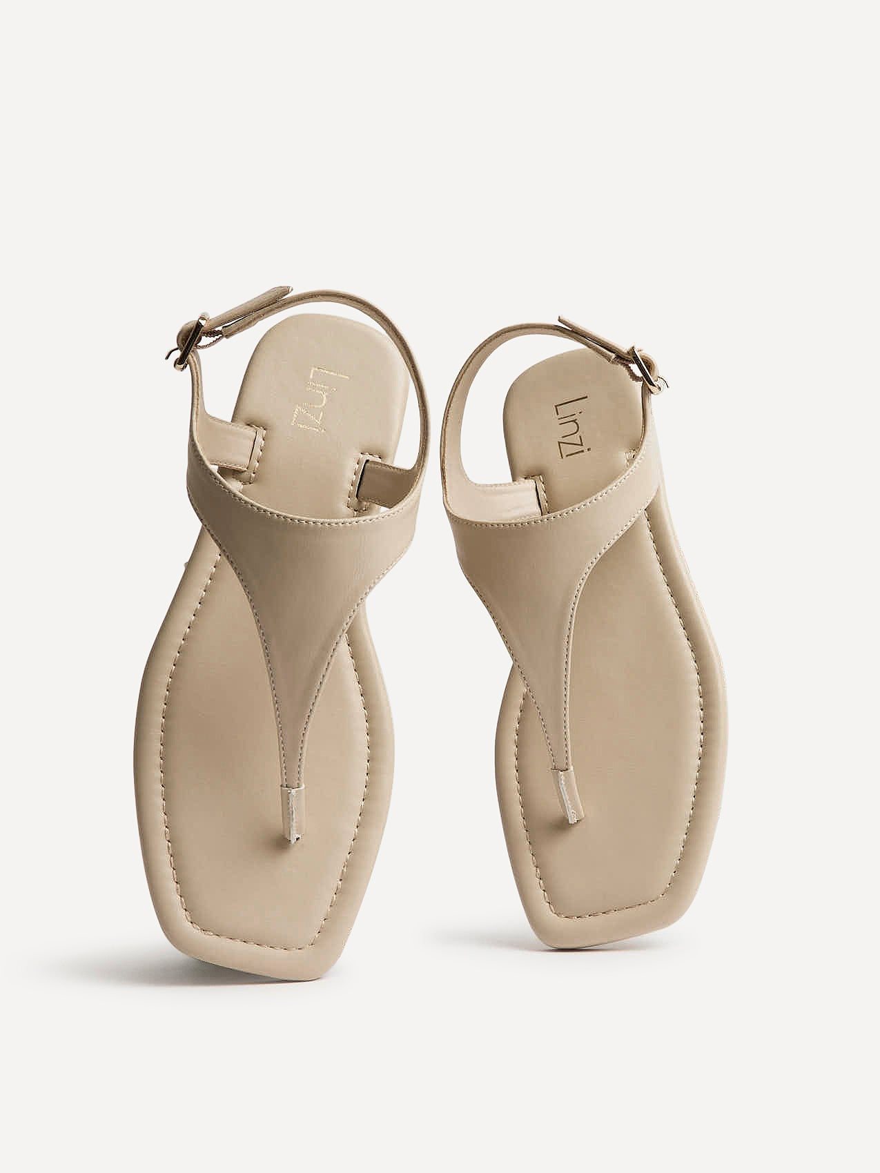 Intent Nude Faux Leather Flat Sandals