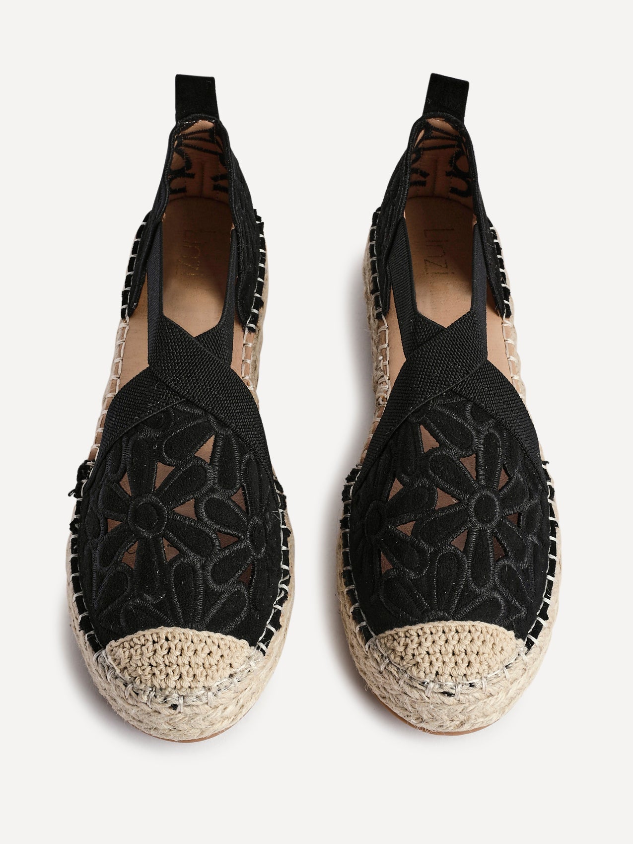 Jillian Black Faux Suede Espadrille Sandals
