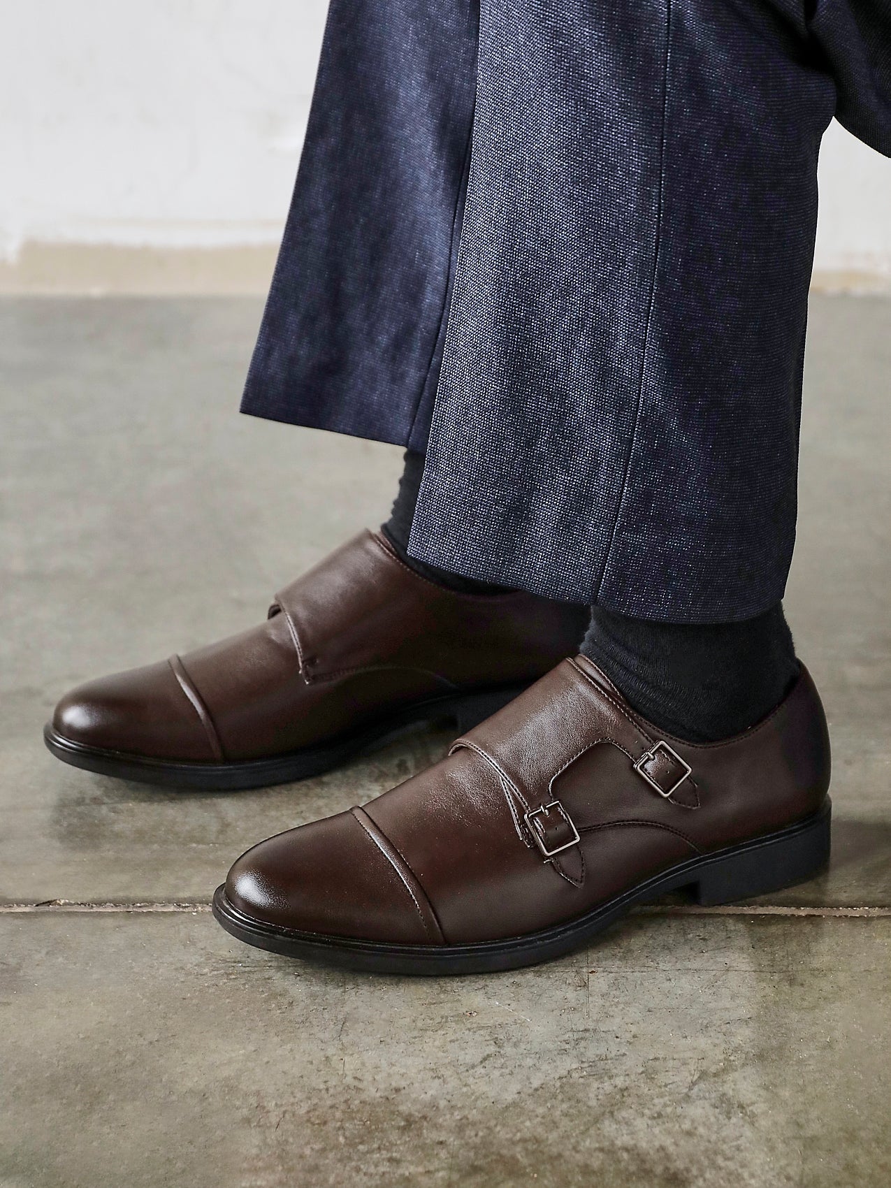 Marcello Mens Brown Faux Leather Shoes