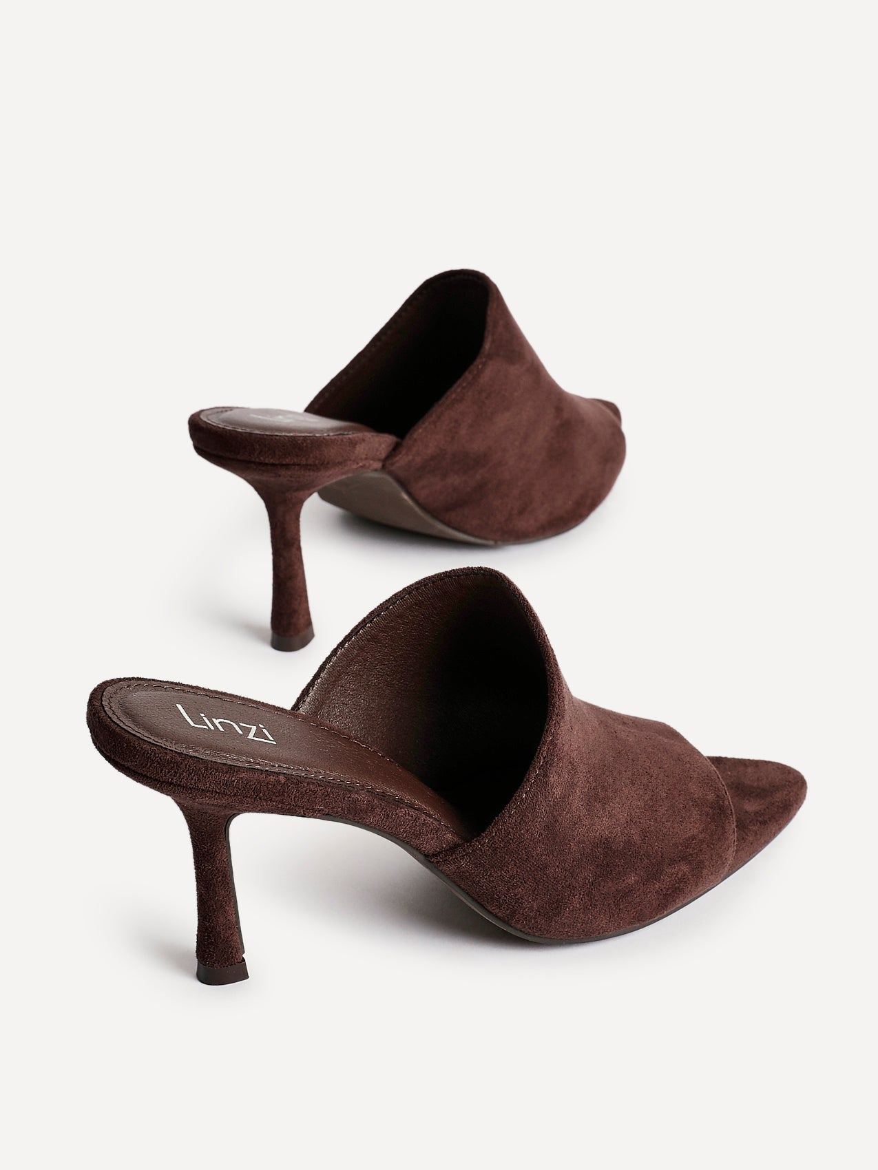 Monarch Brown Peep Toe Mule Heels