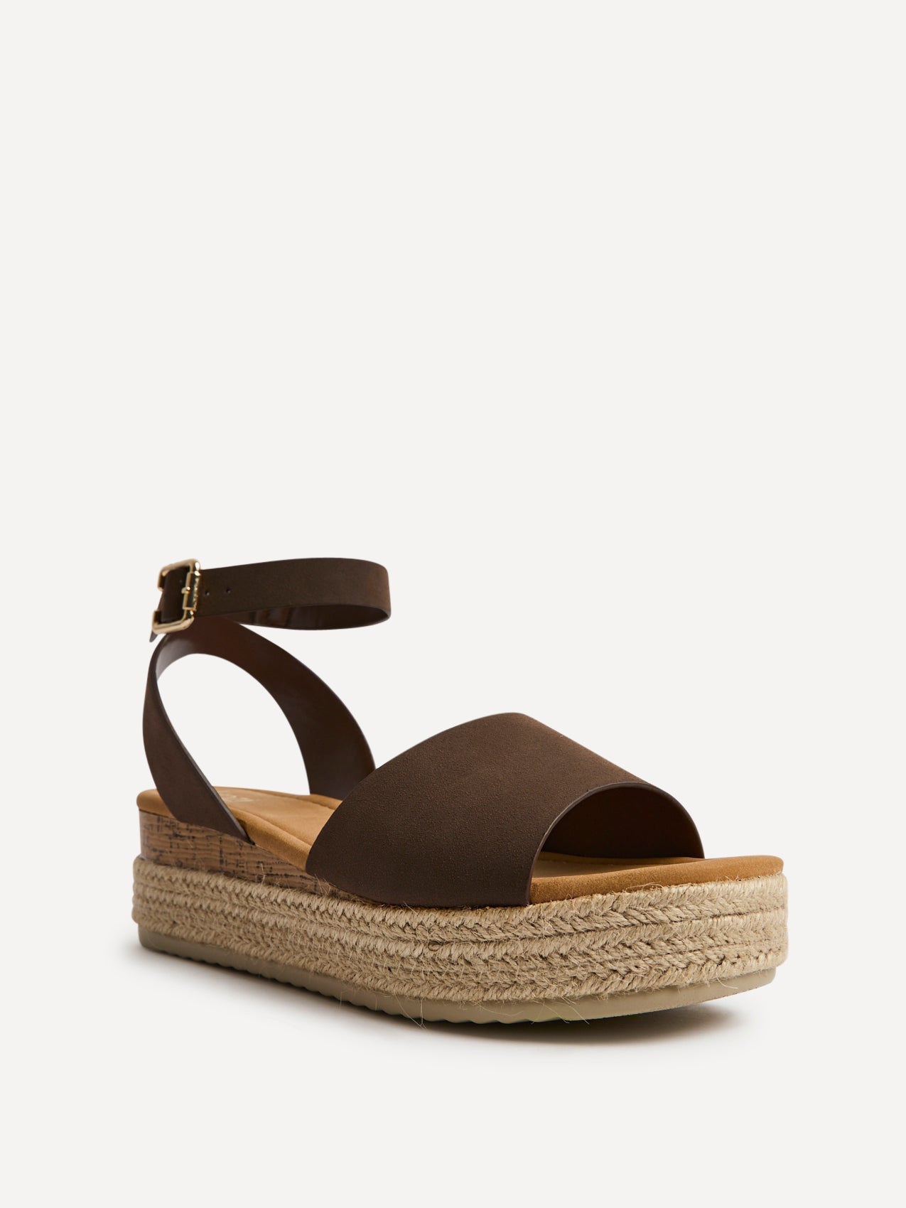 Nirvana Brown Nubuck Flatform Sandals