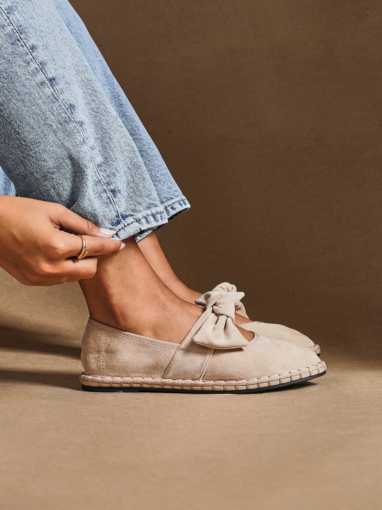 Pout Beige Faux Suede Pumps