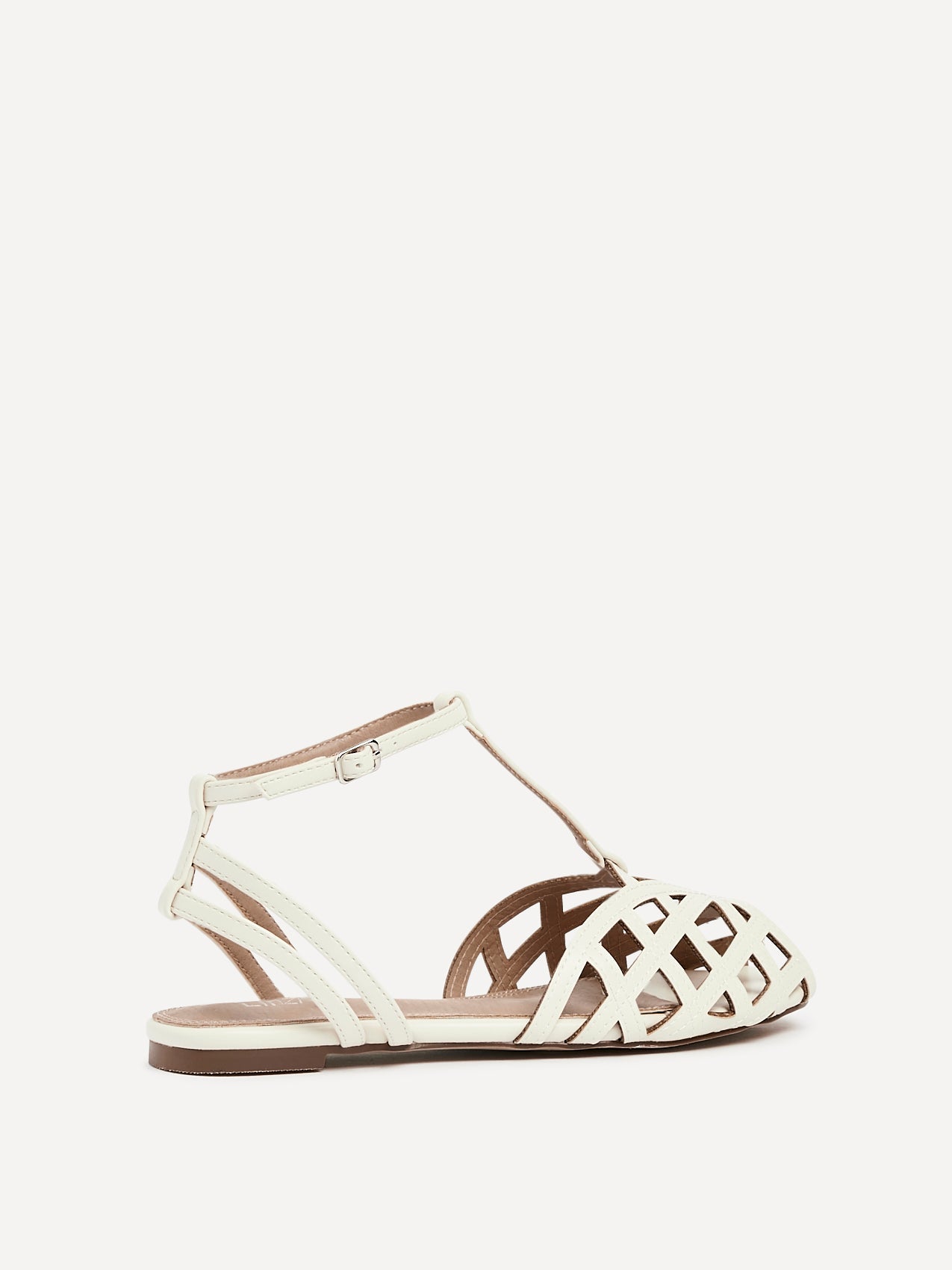 Santi Ivory Caged Flat Sandals