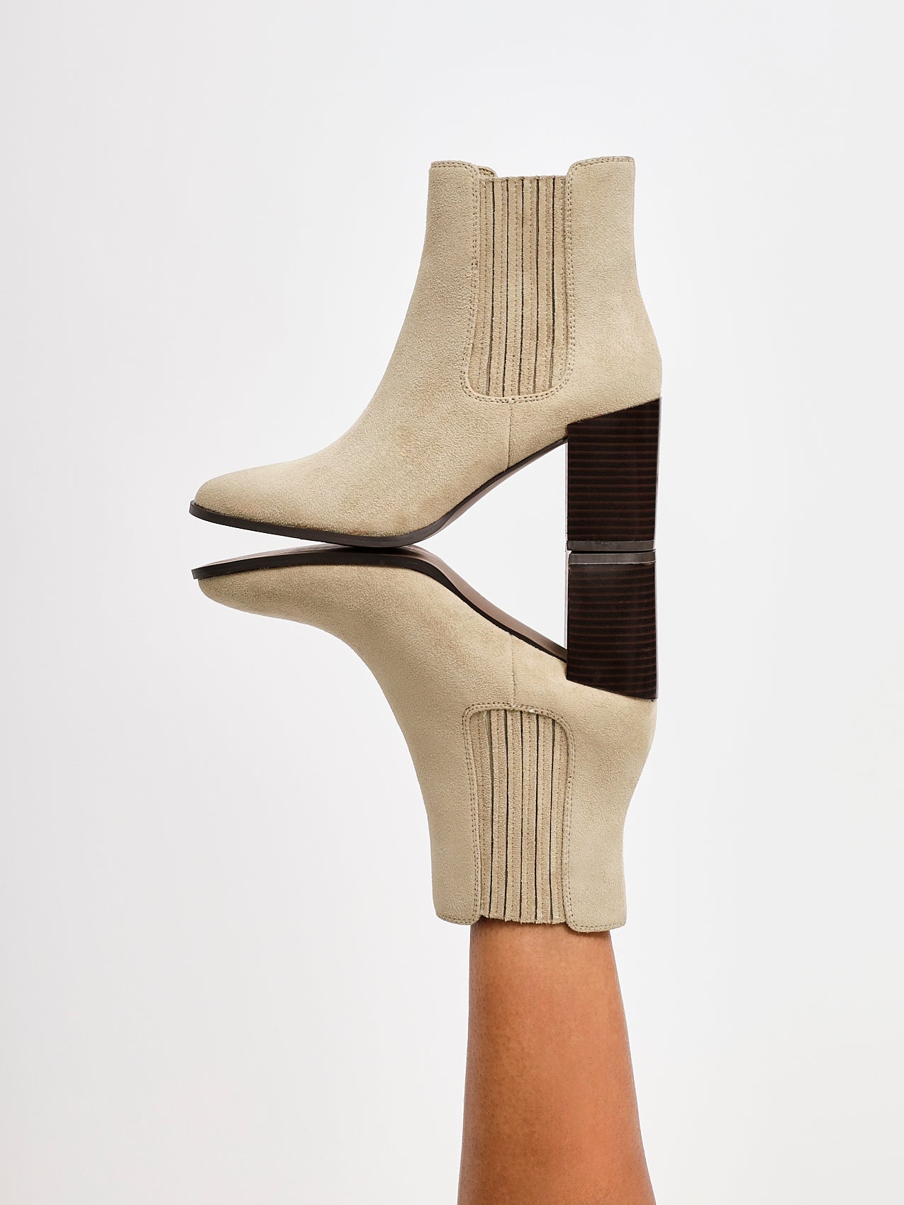 Thrive Taupe Block Heeled Boots