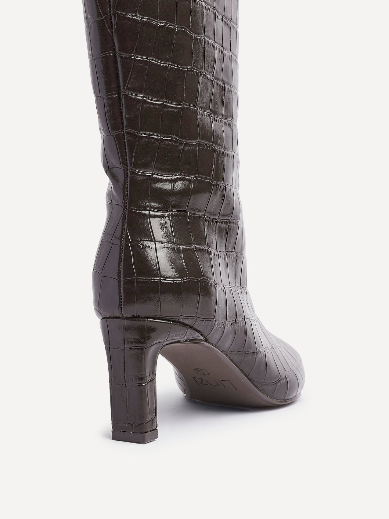 Uptown Brown Croc Long Boots