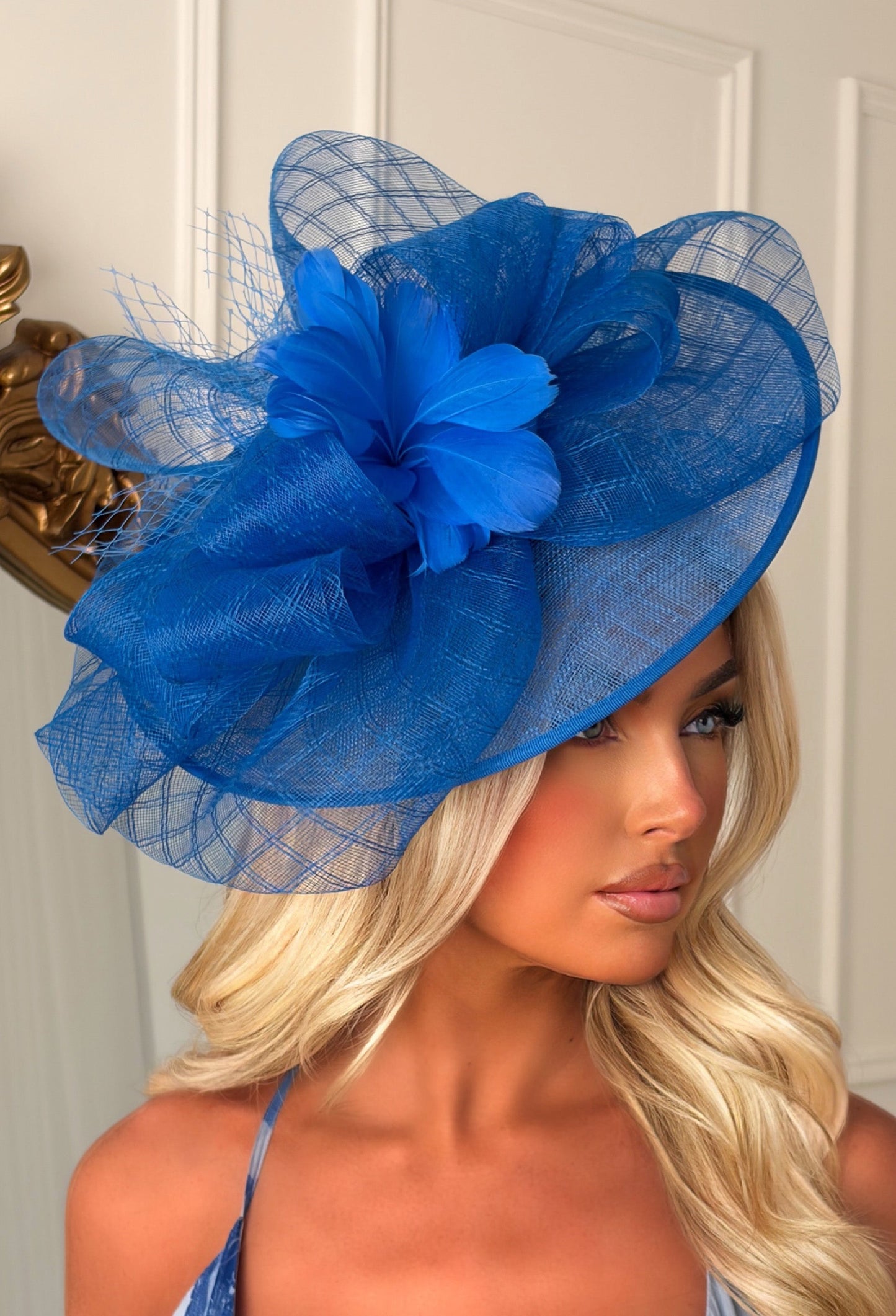 Cosmo Chic Cobalt Floral Bow Detail Fascinator