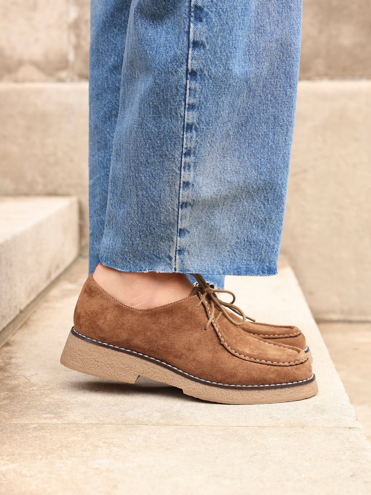 Perth Tan Faux Suede Loafers