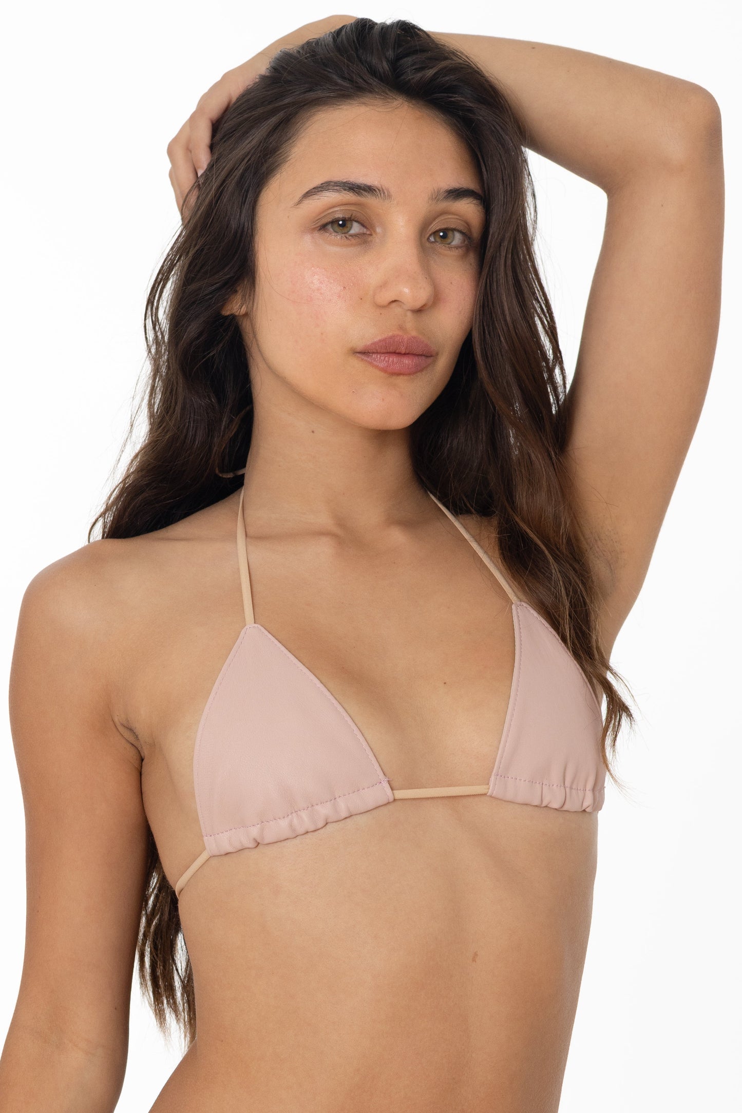 RLH3436 - Leather Nylon String Bikini Top