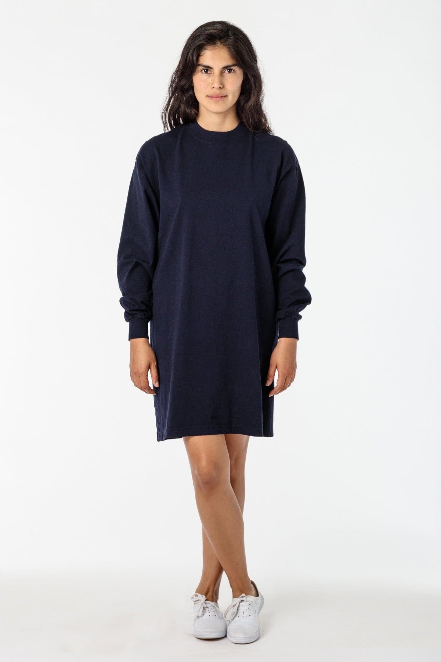 1837GD - Long Sleeve Garment Dye Mockneck Dress