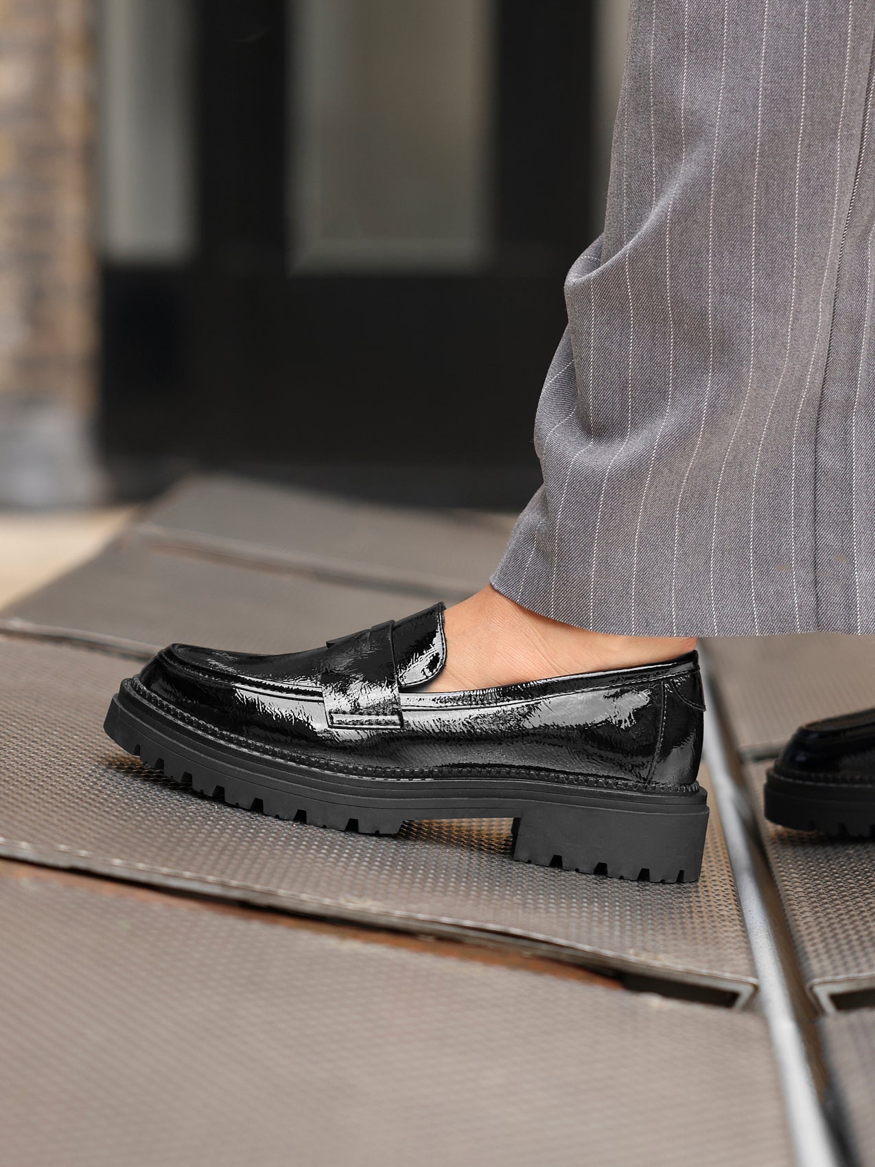 Lesson Black Patent Chunky Loafers