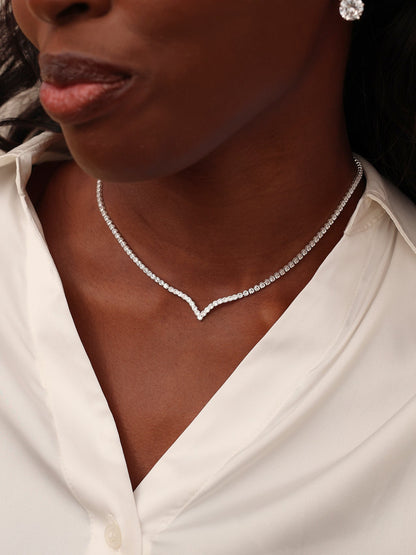 Evermore Silver Tennis Necklace