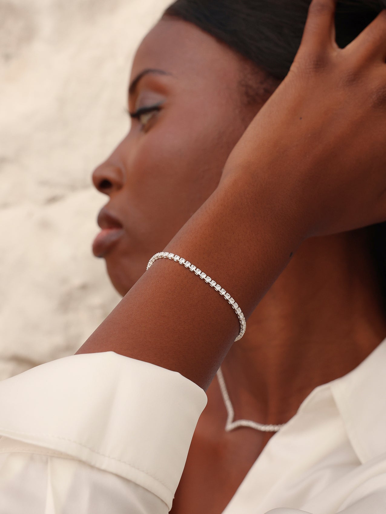 Wedlock Silver Crystal Tennis Bracelet