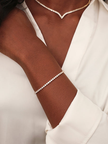 Wedlock Gold Crystal Tennis Bracelet