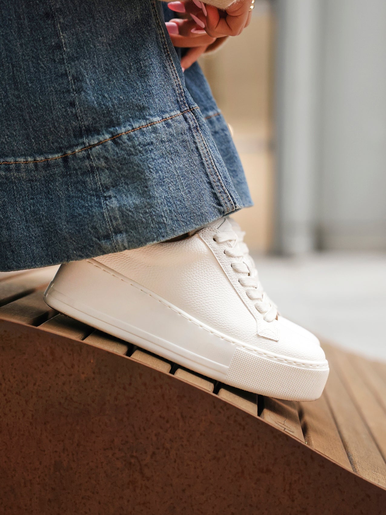 Twyla White Faux Leather Trainers