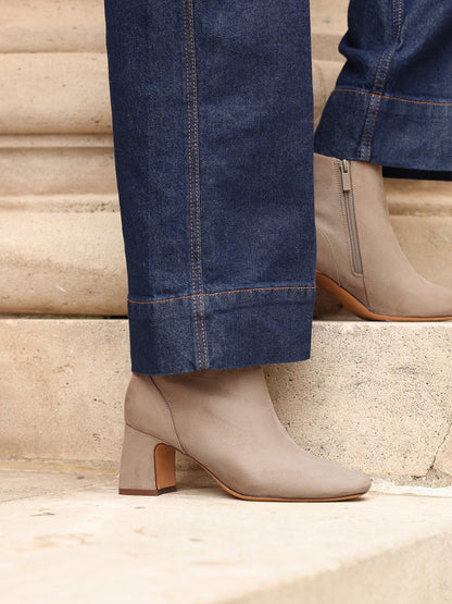 Cove Mocha Faux Suede Ankle Boots