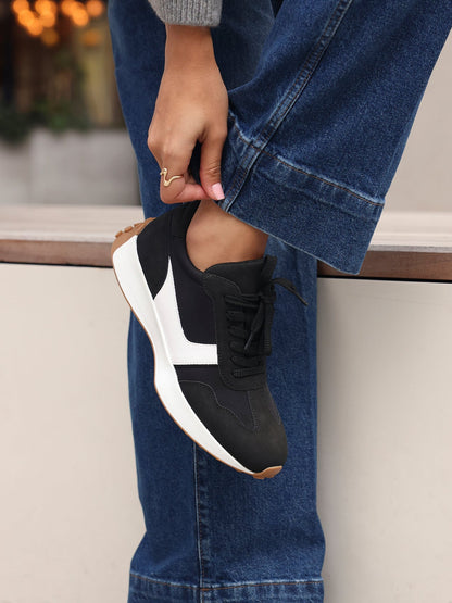 Hustle Black Suede Trainers