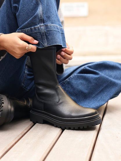 Edge Black Platform Ankle Boots