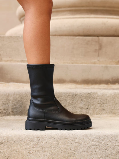 Edge Black Platform Ankle Boots