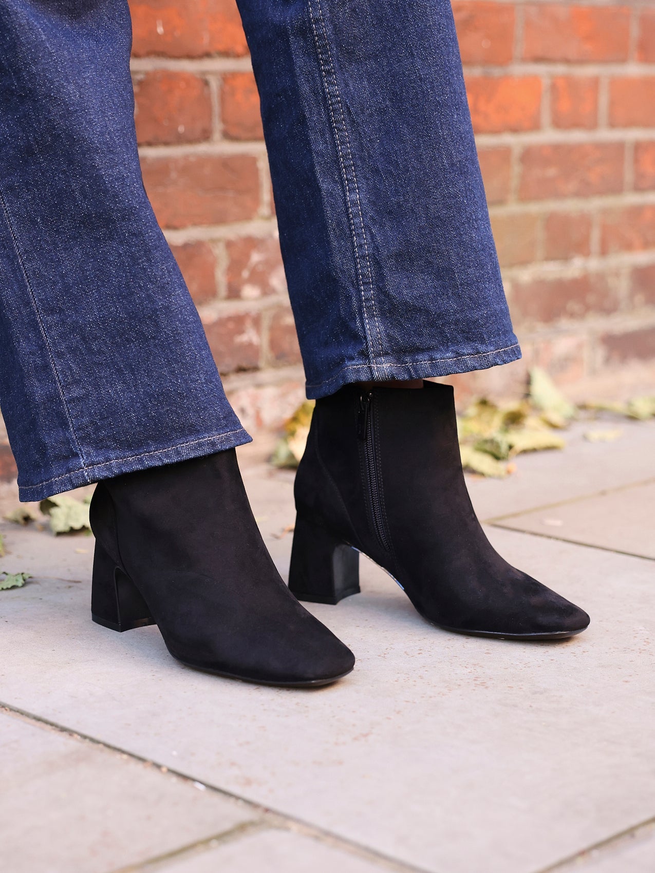 Cove Black Faux Suede Ankle Boots