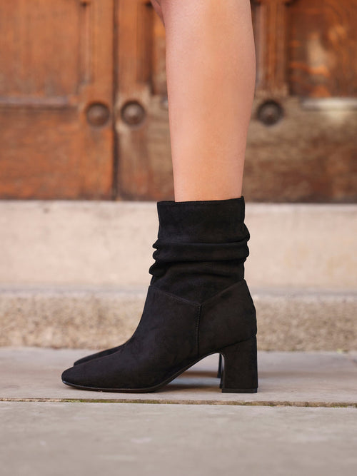 Maven Black Block Heeled Ankle Boots