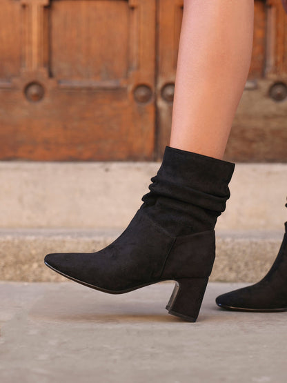 Maven Black Block Heeled Ankle Boots