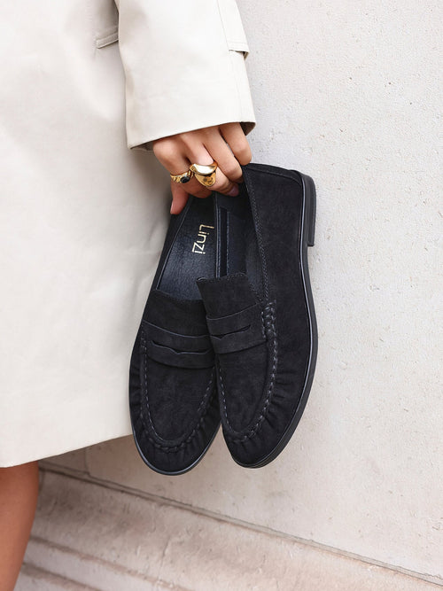 Belmont Black Suede Leather Loafers