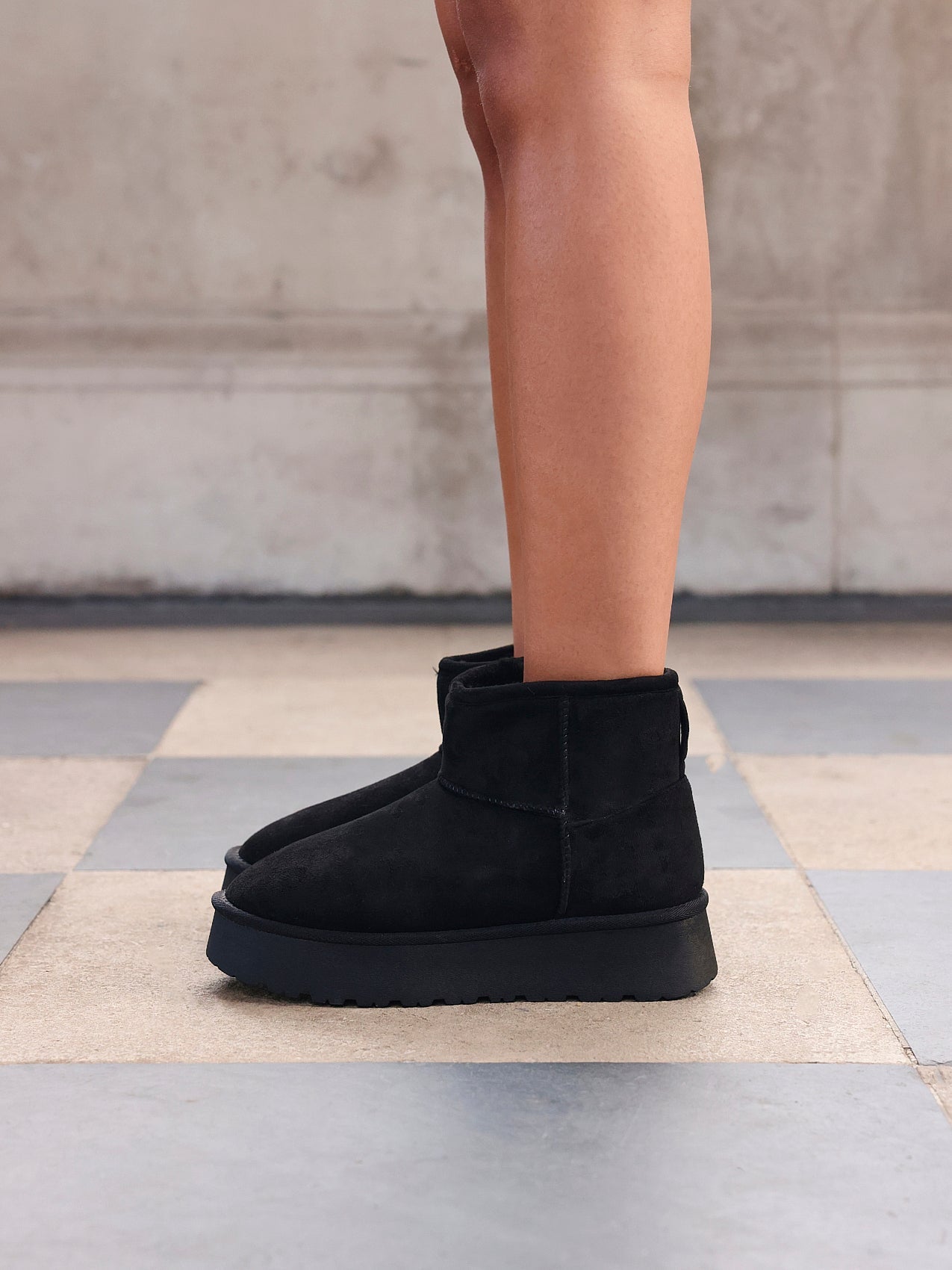 Cammie Black Platform Ankle Boots