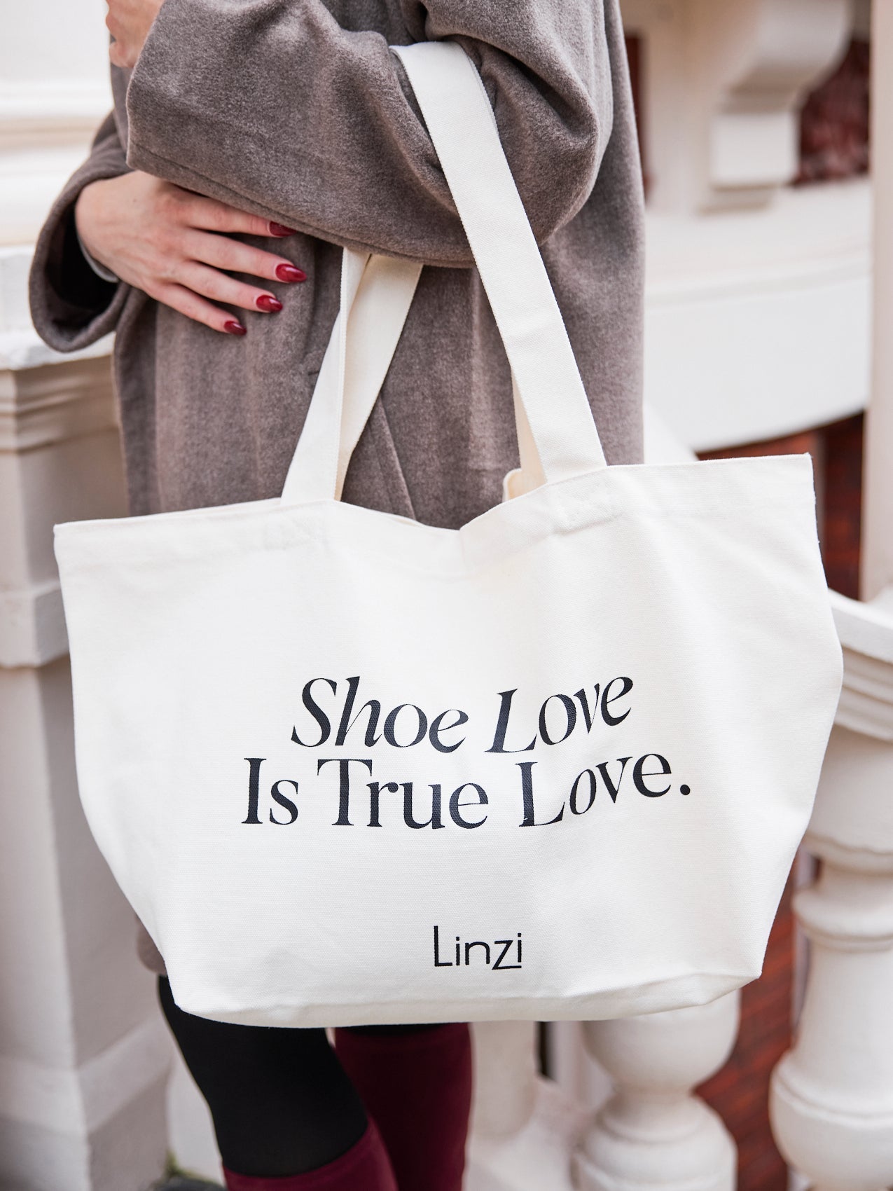 Linzi Beige Canvas Tote Bag