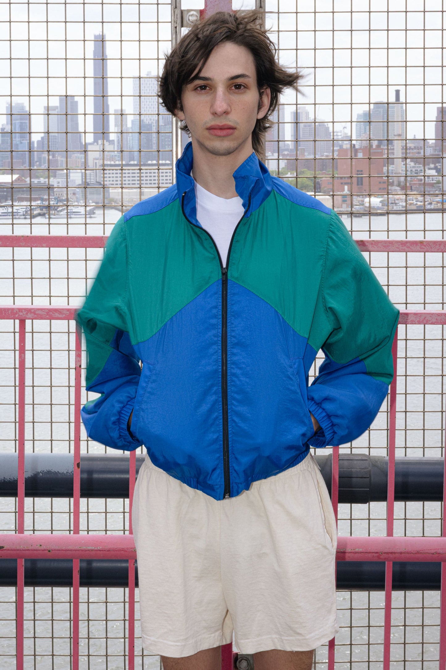 RNF555C - Nylon Crinkle Zip-Up Colorblock Windbreaker