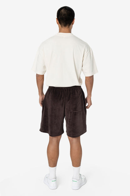 VLR442GD - Garment Dye Velour Mid-Length Wide Short