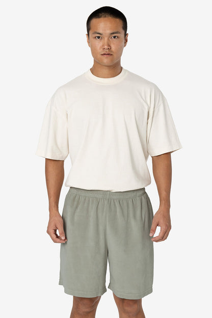 VLR442GD - Garment Dye Velour Mid-Length Wide Short
