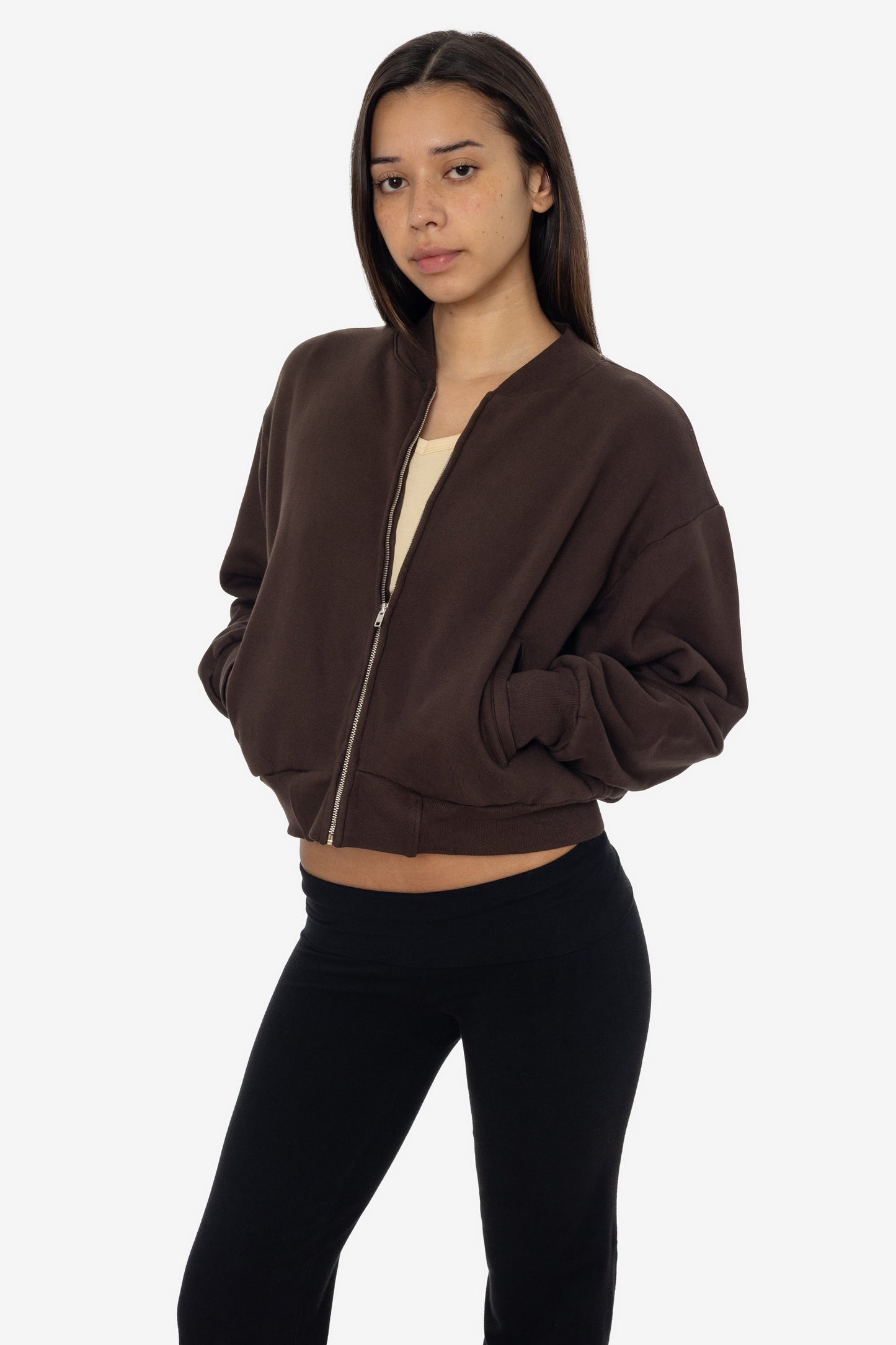 ALP375GD - Alpine Fleece Zip Up Cropped Bomber