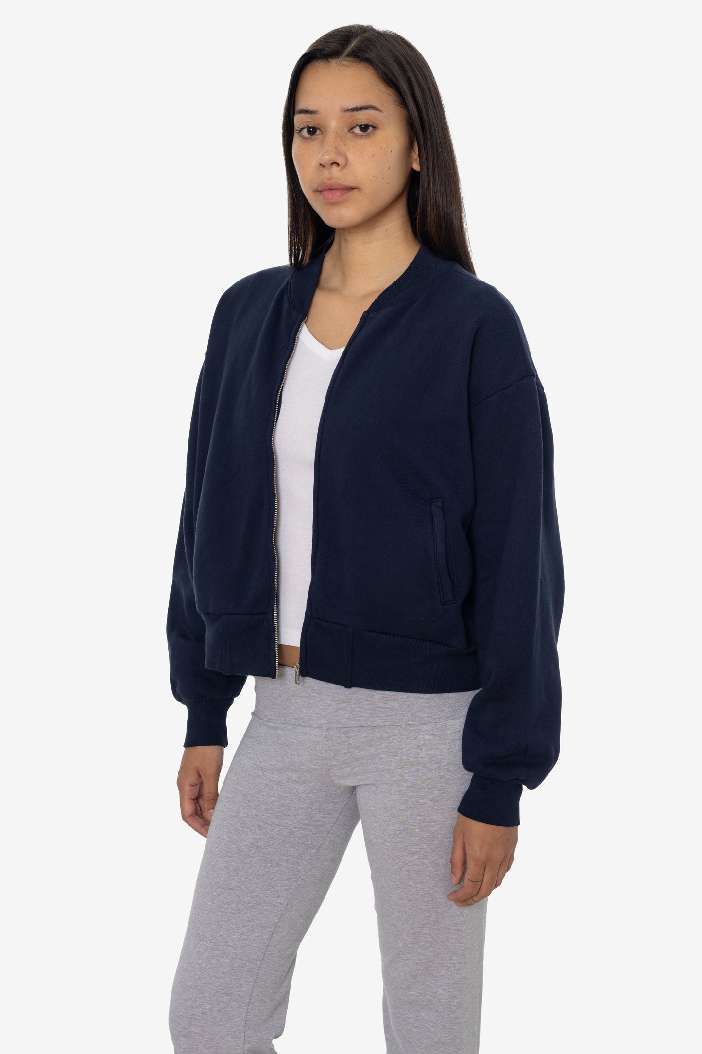 ALP375GD - Alpine Fleece Zip Up Cropped Bomber