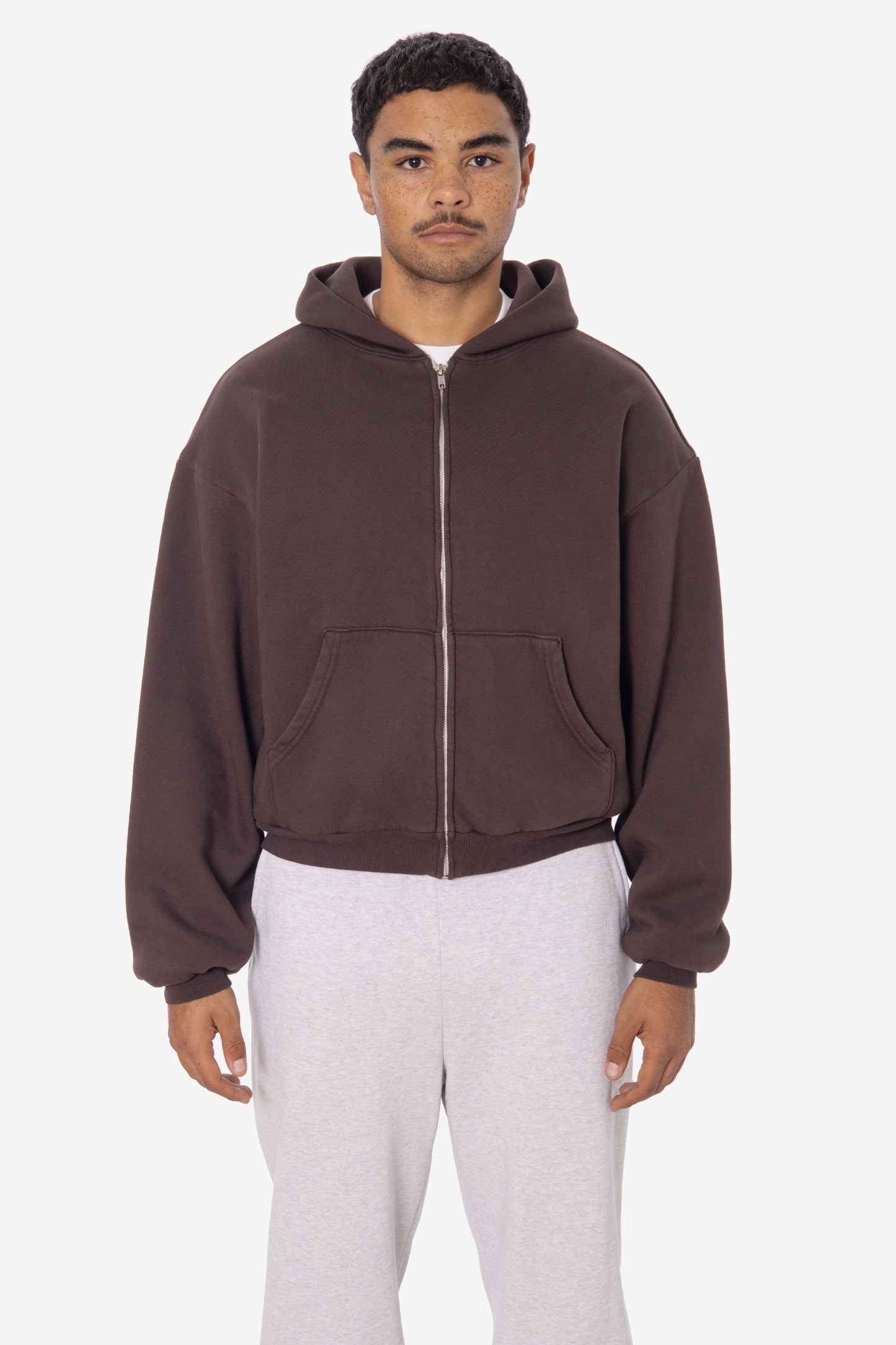 ALP10GD - Thermal Lined Cropped Zip Up Hoodie