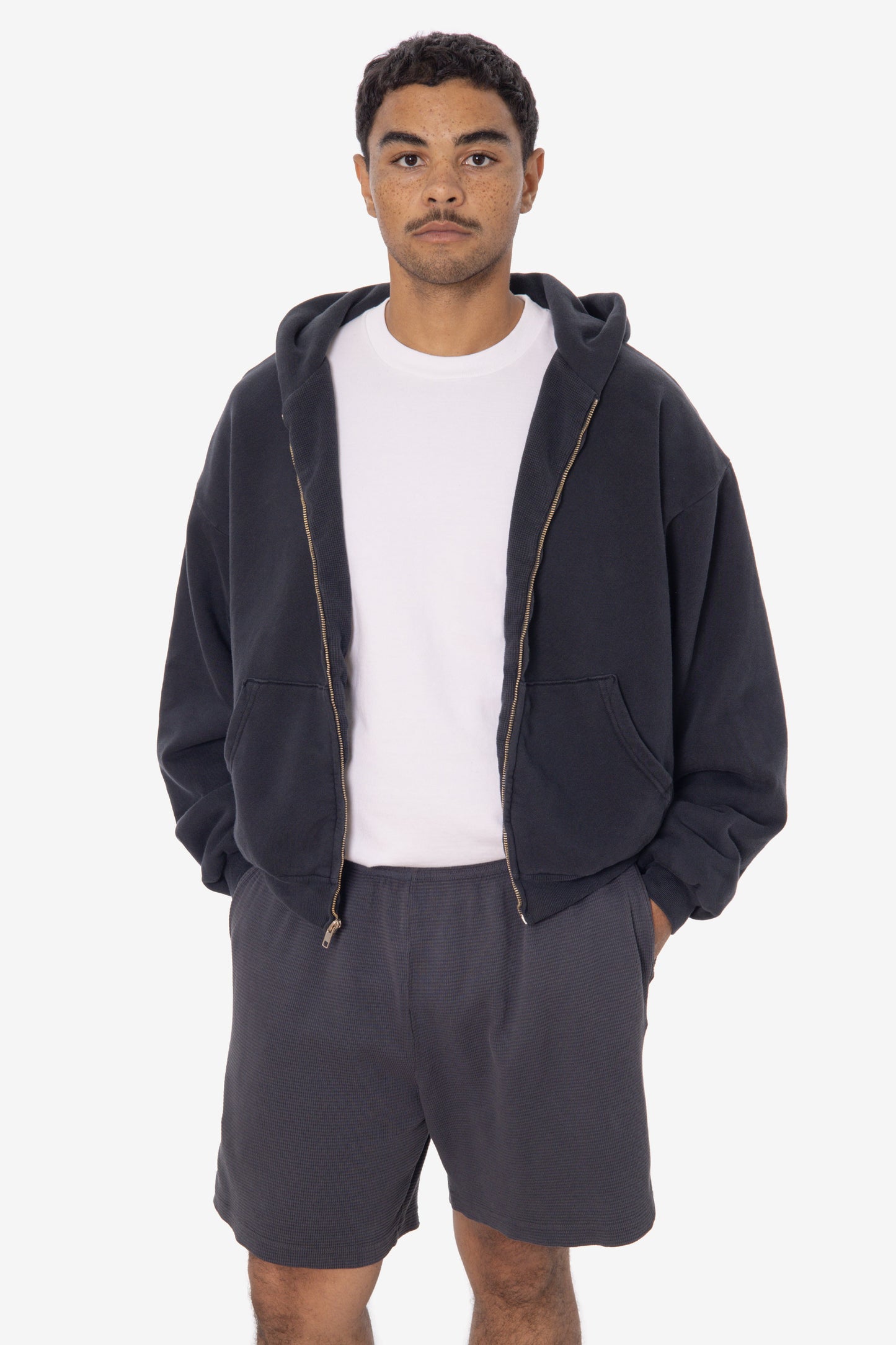 ALP10GD - Thermal Lined Cropped Zip Up Hoodie