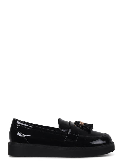 Naomi Wide Fit Black Patent Loafers